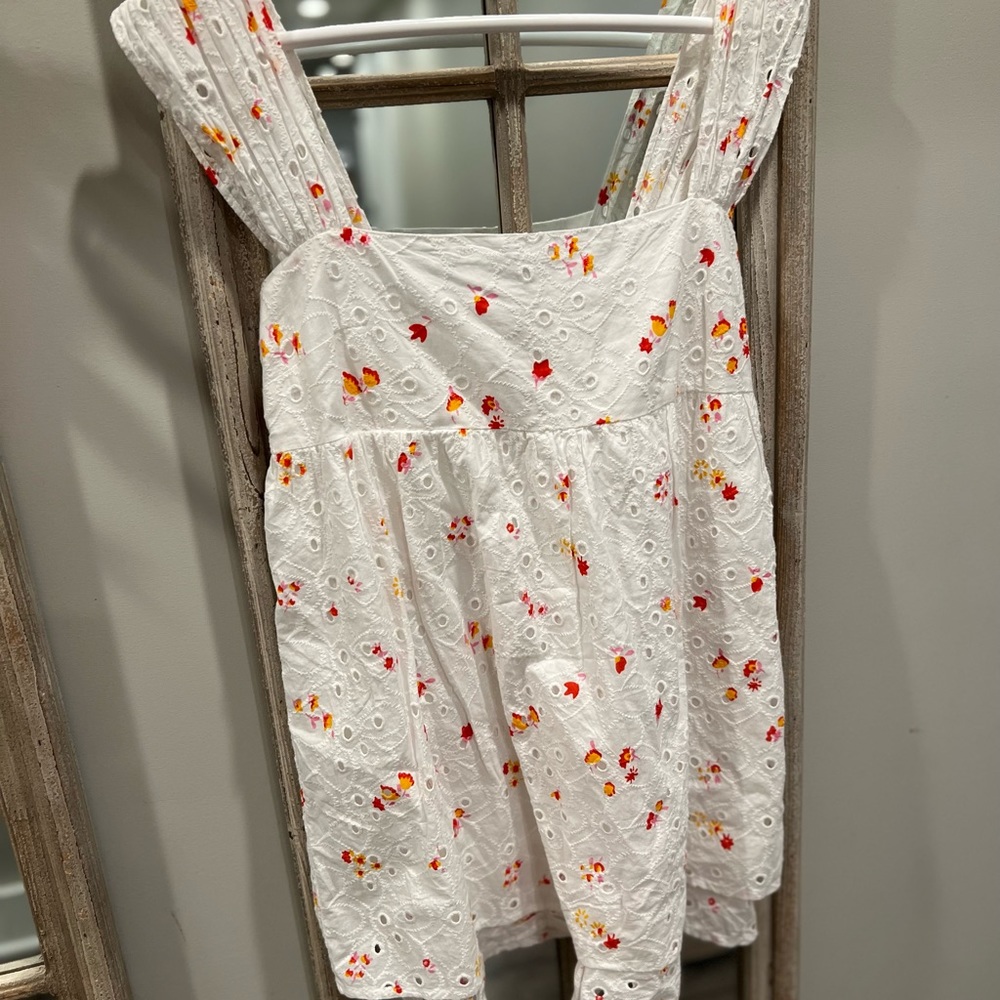 Urban Outfitters white eyelet babydoll dress size medium